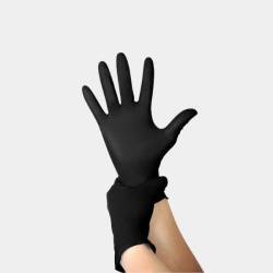 Guantes de Nitrilo Negros, Caja x 100. Marca: EUROMIX              
