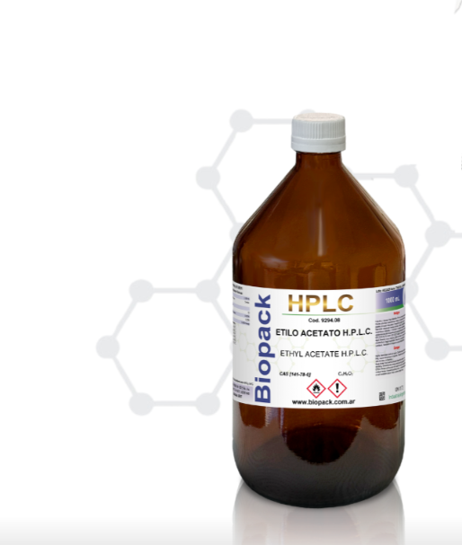 Etilo Acetato HPLC x1000 Ml. Marca: BIOPACK