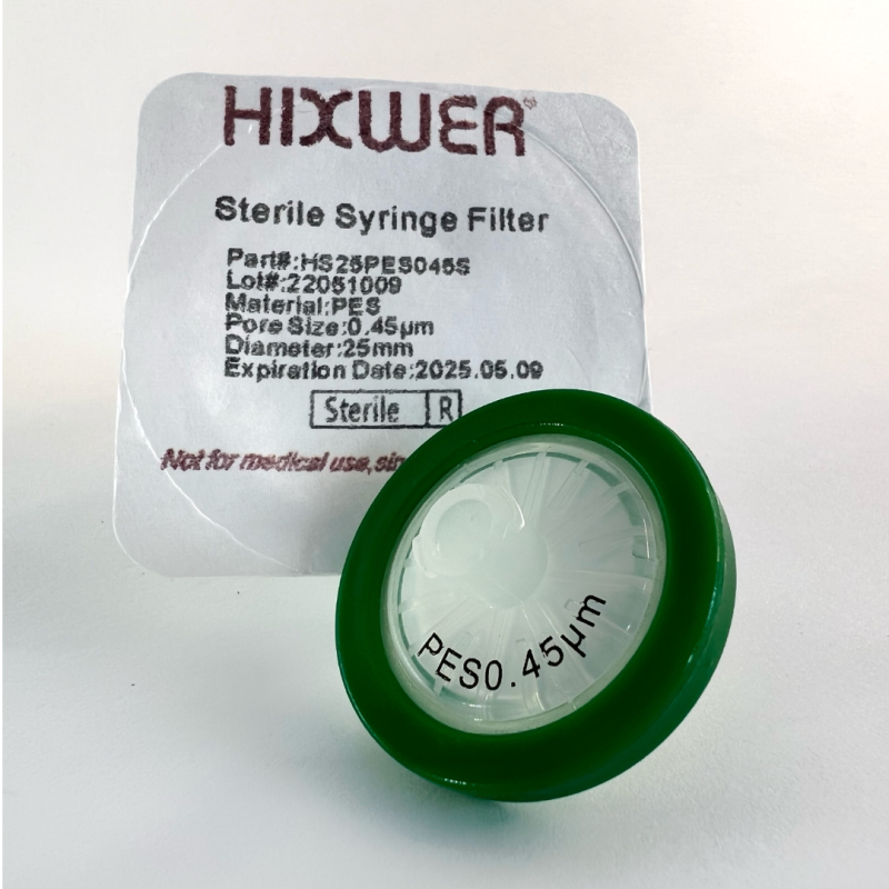 Filtro de Jeringa de PES estéril de Ø25mm x 50u. Hixwer