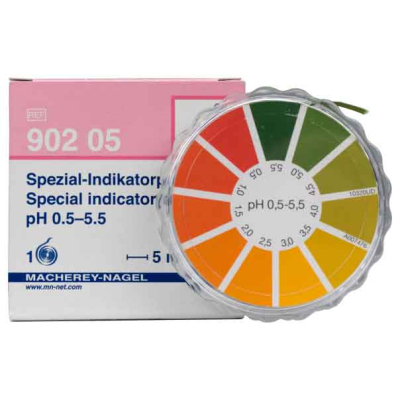 Papel Indicador de pH 0,5-5,5 en rollo de 5 Mm x 7 Mm. Marca: MACHEREY NAGEL