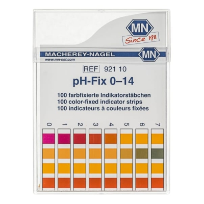 Papel Indicador de pH 0-14 en tiras x 100 test. Marca: MACHEREY NAGEL