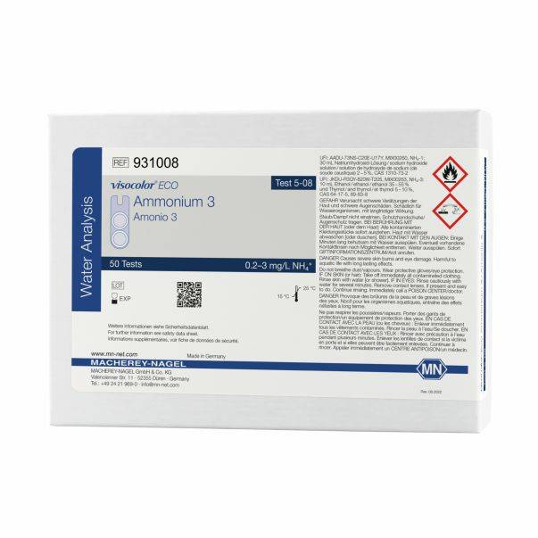 Kit Colorimétrico VISOCOLOR® ECO Amonio 3 x 50u. (931008).  Marca: MACHEREY NAGEL
