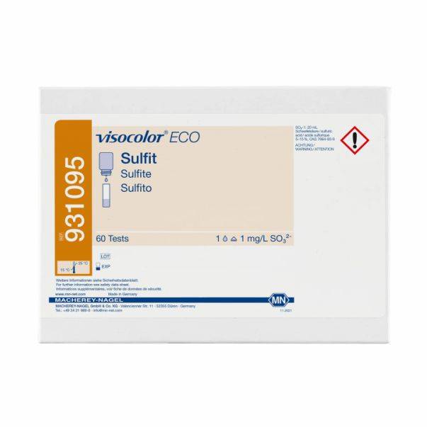 Kit de Ensayo Titrimétrico VISOCOLOR ECO Sulfito (931095). Marca: MACHEREY NAGEL