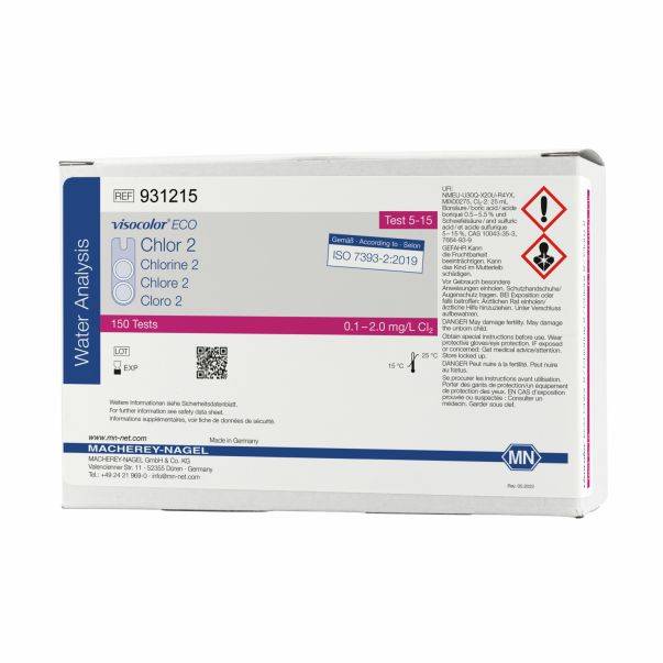 Kit de Prueba Colorimétrica VISOCOLOR ECO Cloro 2, Libre y Total -repuesto - (931215). Marca: MACHEREY NAGEL