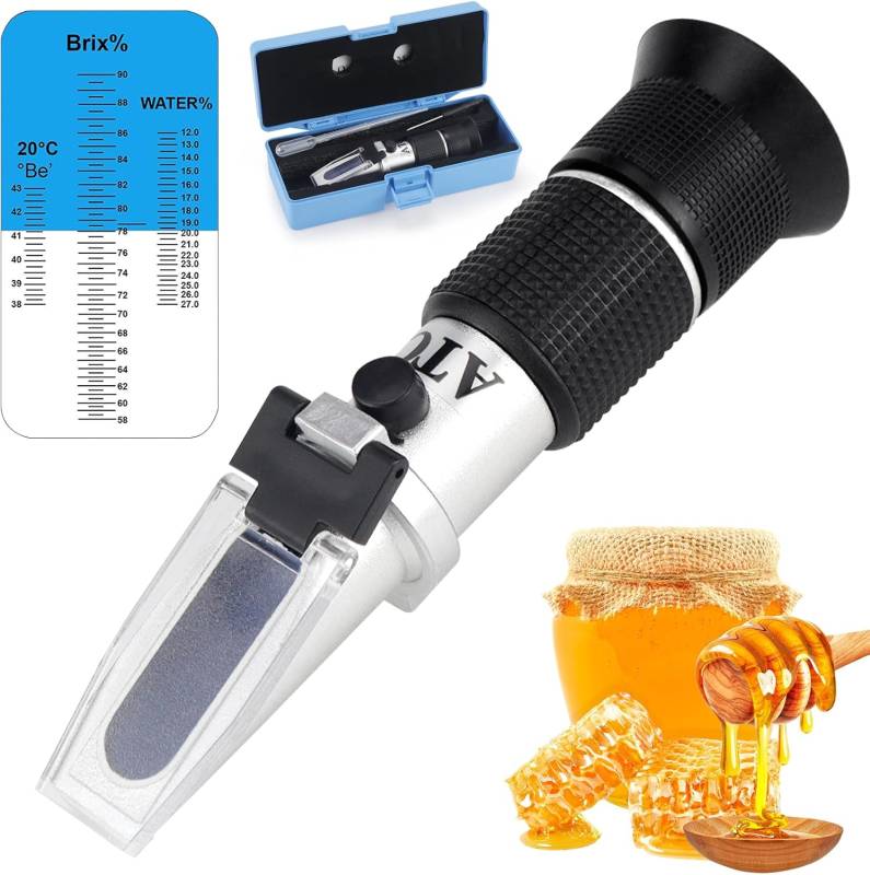 Refractómetro de Mano 58-90 G. Brix + ATC (para miel). Modelo BKN8005. Marca: BIOKAN