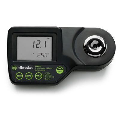 Refractómetro Digital para NaCl EN AILMENTOS. Modelo MA886. Marca: MILWAUKEE