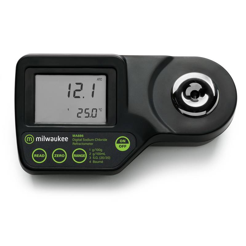 Refractómetro Digital para NaCl EN AILMENTOS. Modelo MA886. Marca: MILWAUKEE