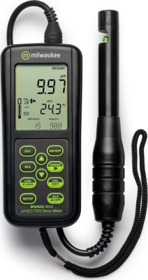 Medidor de pH /EC /TDS TEMPERATURA Portátil Alto Rango. Modelo MW805.  Marca: MILWAUKEE