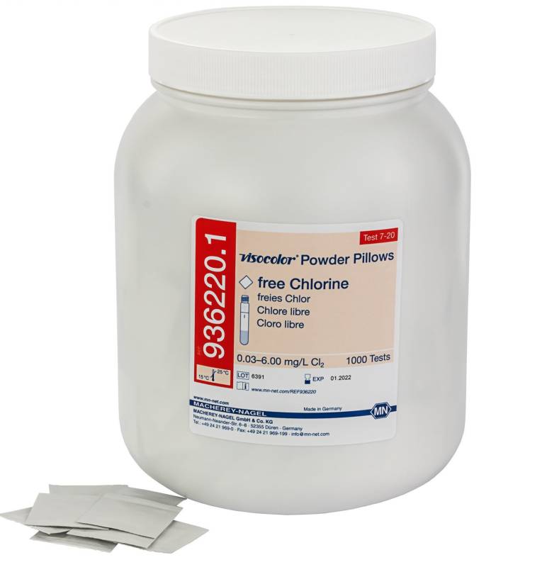Reactivo para Cloro Libre VISOCOLOR mediante DPD, en frasco x 1000 unidades. Marca Macherey Nagel