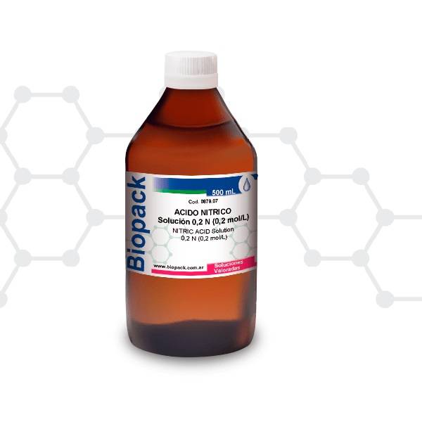 Ácido Nítrico Solución 0,2 N x 500 Ml. Marca: BIOPACK