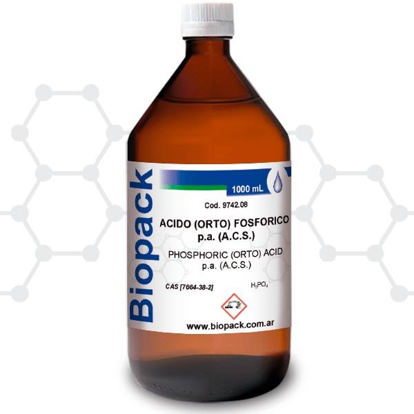 Acido Fosfórico 85% P A X 1000 Ml. Marca: BIOPACK