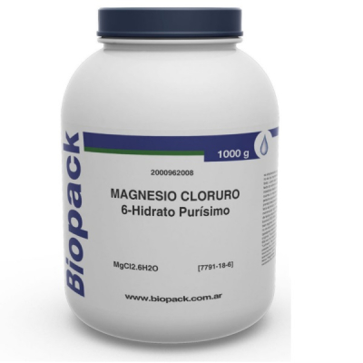 Magnesio Cloruro 6-Hidrato Pro Análisis. Marca BIOPACK