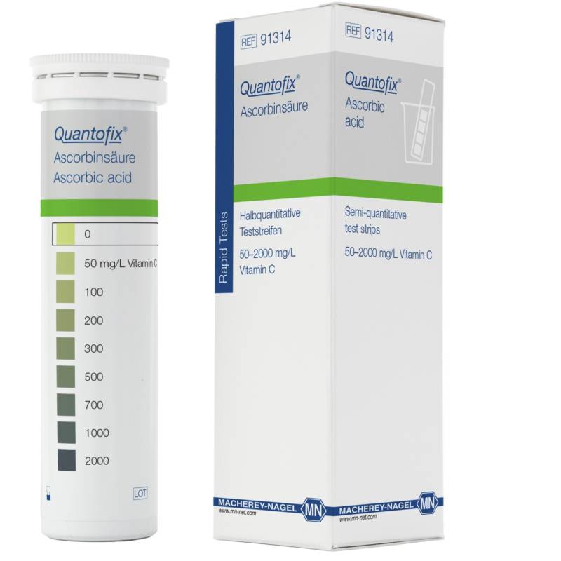 Tiras reactivas semicuantitativas para determinación de acido ascórbico x 100u. Quantofix. Marca Macherey-Nagel