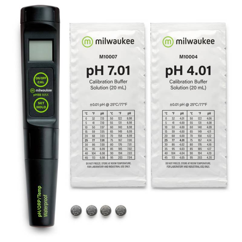 Medidor de PH/TEMPERATURA con ATC (Compensación Automática de Temperatura) de Bolsillo con Electrodos Recambiable. Modelo PH55. Marca: MILWAUKEE