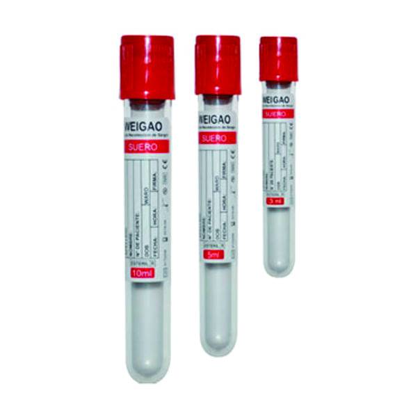Tubo de Suero con Acelerador 13x100mm x 5ml Rojo x 100 unidades WEIGAO