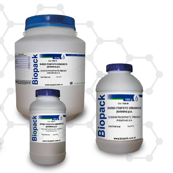 Sodio Fosfato Dibásico (Anhidro) P.A. Marca BIOPACK